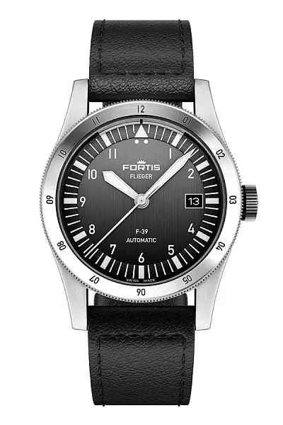 Fortis Flieger F-39 Black on Aviator Strap F4220016