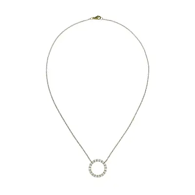 Luxury Necklace with Golden Circle and Diamonds