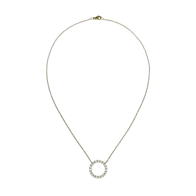 Luxury Necklace with Golden Circle and Diamonds