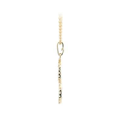 Delicate Gold Heart Pendant with Sparkling Zircons