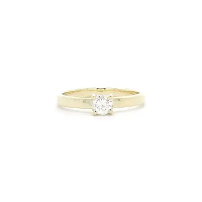 Gold Engagement Ring with Diamond