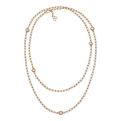 Gold Chopard Happy Diamonds Necklace 81A117-5001