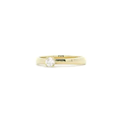 Engagement Ring in Yellow Gold with 0.14 ct Diamond
