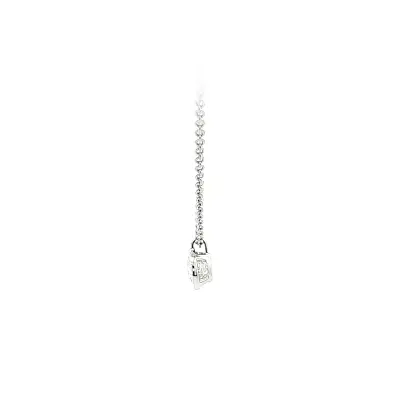 White Gold Necklace with Bezel-Set Diamond