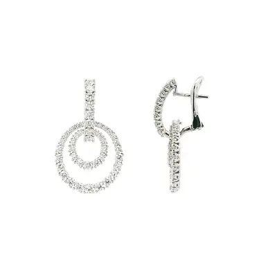 Diamond earrings éclat double circle