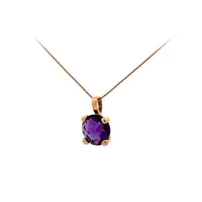 Gold Pendant with Amethyst