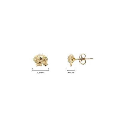 Gold Elephant Earrings