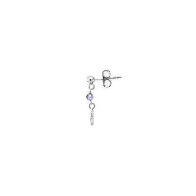 Children’s Gold Earrings with Angel and Amethyst