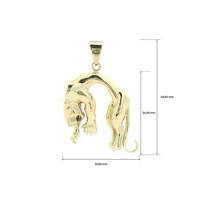 Gold Panther Pendant in 14K Gold