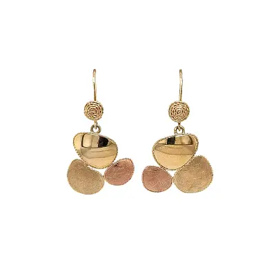 Dangle Earrings in Mixed Gold