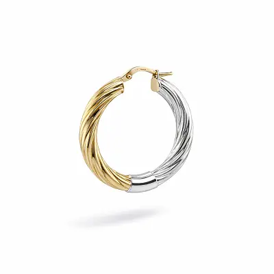 Two-Tone Gold Hoop Earrings