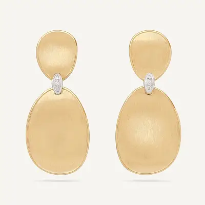 Gold Earrings Marco Bicego Lunaria Diamonds OB1460_B YW Q6