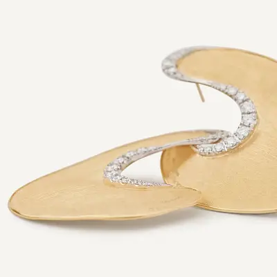 Gold Earrings Marco Bicego Lunaria Diamonds OB1912_B YW Q6