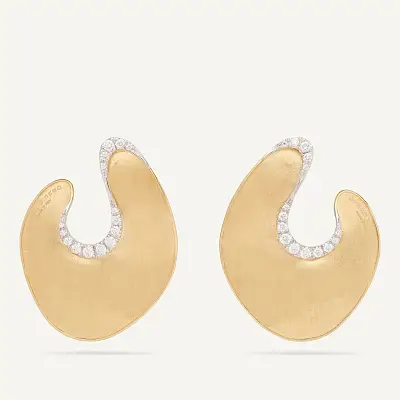 Gold Earrings Marco Bicego Lunaria Diamonds OB1912_B YW Q6