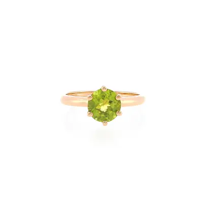 Ring in 18k rose gold with peridot 1.35 ct