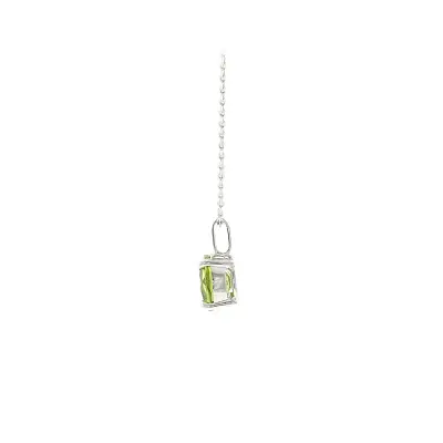 Elegant pendant in 18k white gold with peridot 1.90 ct