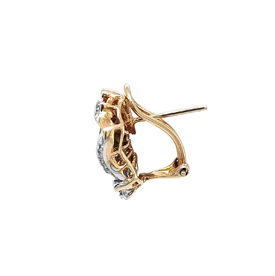 Gold Earrings Semi precious stones and Diamonds