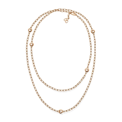 Gold Chopard Happy Diamonds Necklace 81A117-5001