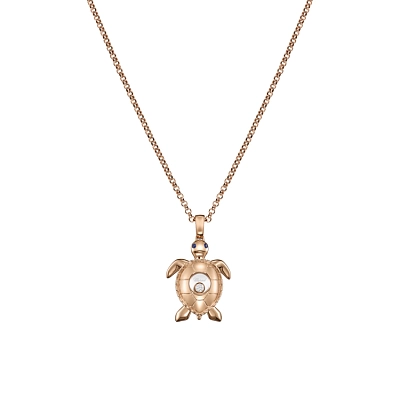 Gold Chopard Happy Diamonds Turtle Necklace 79A187-5001
