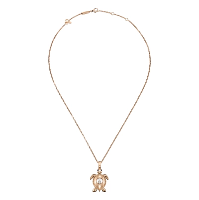 Gold Chopard Happy Diamonds Turtle Necklace 79A187-5001