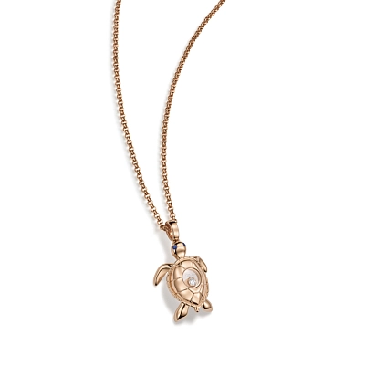 Gold Chopard Happy Diamonds Turtle Necklace 79A187-5001