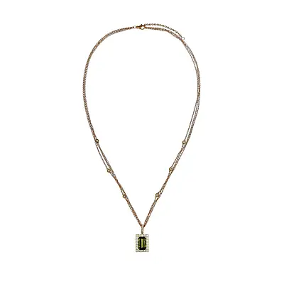 Necklace with Beautiful Tourmaline in Combination with Diamonds