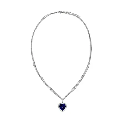 Luxury Necklace with Tanzanite and Sparkling Diamonds