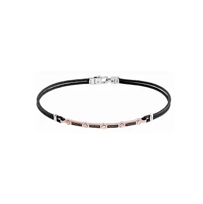 Gold Men's Zancan Bracelet with Black Diamonds