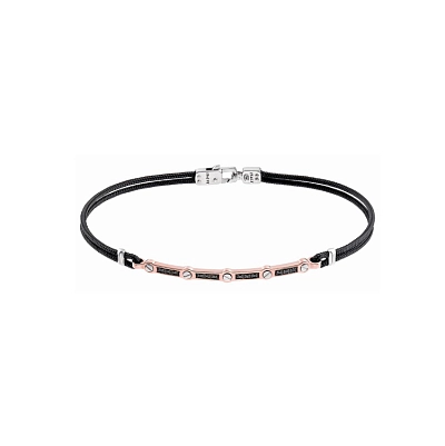 Gold Men's Zancan Bracelet with Black Diamonds