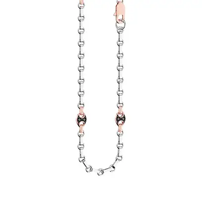 Gold Men's Chain with Black Diamonds