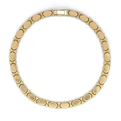 Gold Bracelet with Oval Links