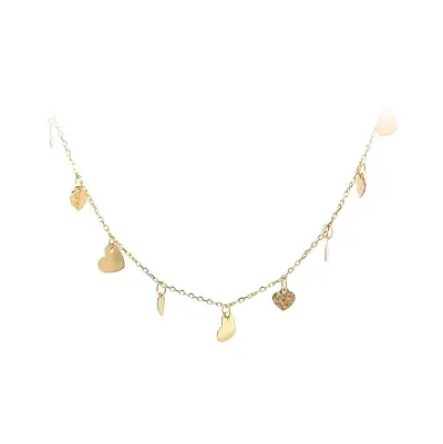 Gold Ladies Necklace Hearts