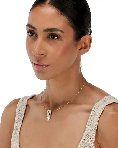 Gold Necklace with Enamel