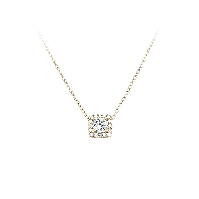 Gold Necklace with Zircons