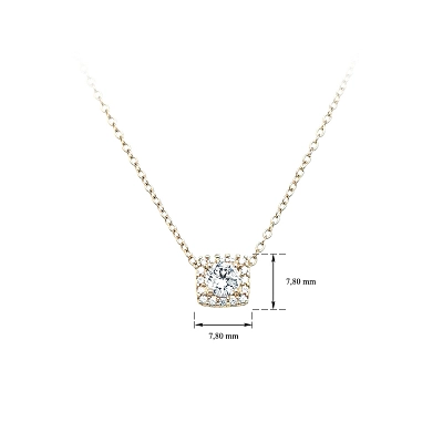 Gold Necklace with Zircons