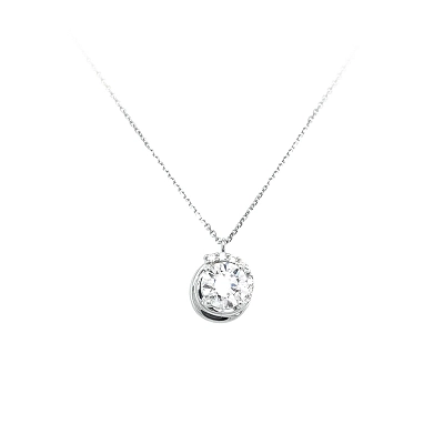 Necklace with White Gold Zircons