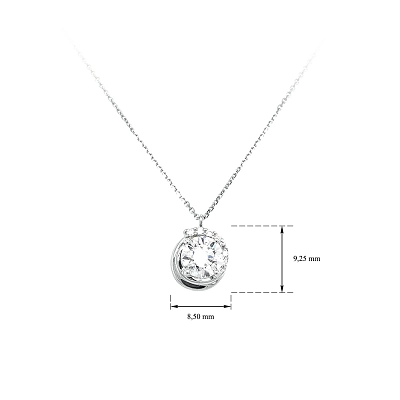 Necklace with White Gold Zircons