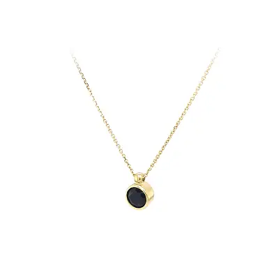 Gold Necklace with Blue Stone
