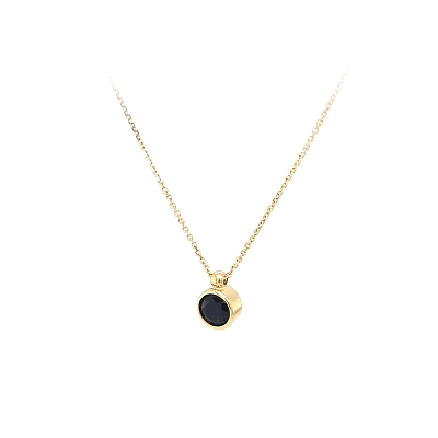 Gold Necklace with Blue Stone