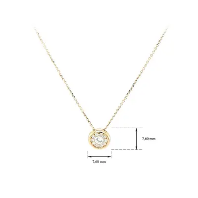 Gold Necklace with Zircons