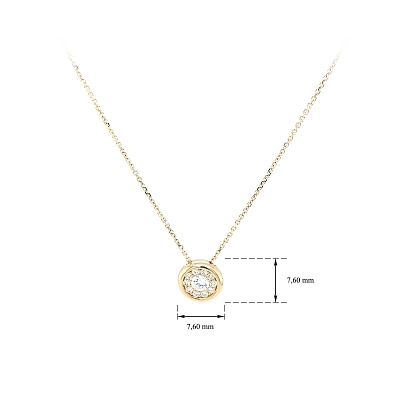 Gold Necklace with Zircons