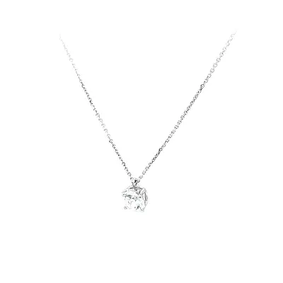 Women's White Gold Zircon Necklace