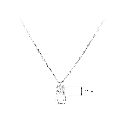 Women's White Gold Zircon Necklace