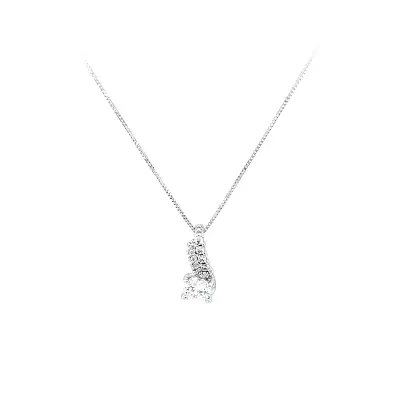 Necklace with White Gold Zircons