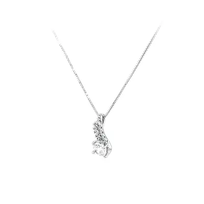 Necklace with White Gold Zircons