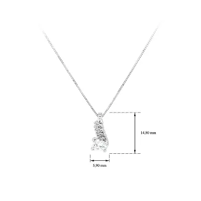 Necklace with White Gold Zircons