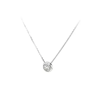 Necklace with White Gold Zircons