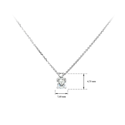 Necklace with White Gold Zircons
