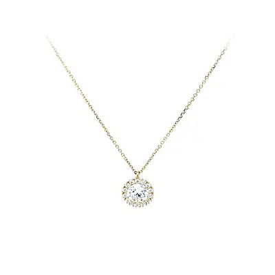 Gold Necklace with Zircons