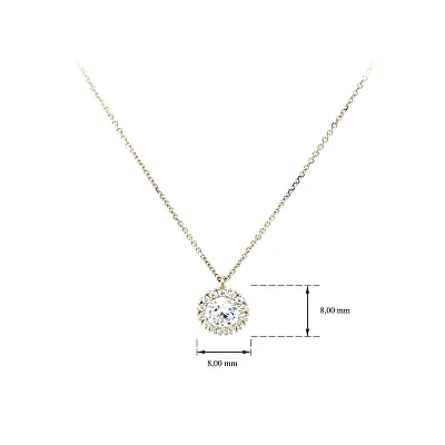 Gold Necklace with Zircons